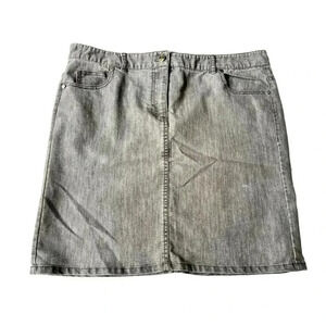 KENNETH COLE DENIM JEAN MINI SKIRT WOMEN’S•SIZE 12•GREY WASH•PREOWNED•
